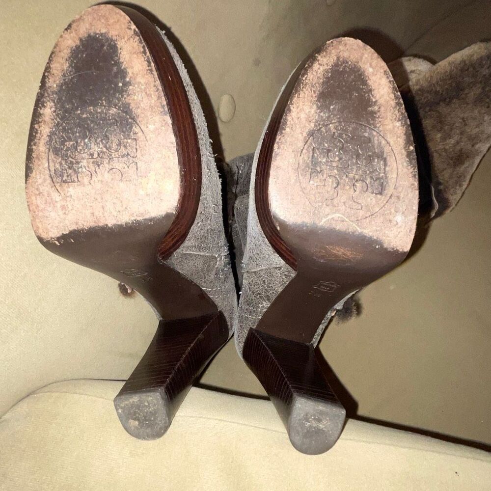 Tory Burch Shearling Tall Heeled Boot Size 7 - Picture 6 of 16